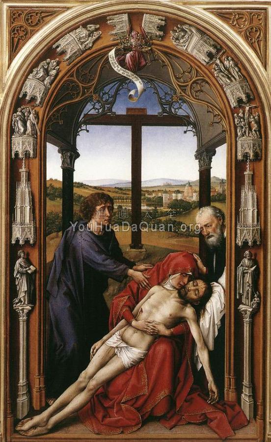Miraflores Altarpiece-central panel - 罗吉尔·凡·德·韦登